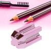 4 in 1 Eyebrow Pencil Sharpening Tool, Lightweight Brow Pencil Sharpener Base, Sharpener with Cover Colored Eye Cosmetic Pencil Sharpener for Lipliner Pencils view 2