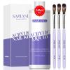 SAVILAND Monomer Acrylic Nail Liquid  8.11fl.oz Acrylic Liquid with 3PCS Brushes Size8/10/14) Non-Yellowing Monomer for DIY Home Nail Salon Use view 1