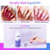 SAVILAND Monomer Acrylic Nail Liquid  8.11fl.oz Acrylic Liquid with 3PCS Brushes Size8/10/14) Non-Yellowing Monomer for DIY Home Nail Salon Use view 2