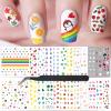 24 Sheets Nail Art Stickers, Nail Sticker Decals for Girl Women, Cute Flower Heart Rainbow Star Nail Stickers Decoration Self-Adhesive view 1