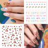 24 Sheets Nail Art Stickers, Nail Sticker Decals for Girl Women, Cute Flower Heart Rainbow Star Nail Stickers Decoration Self-Adhesive view 3