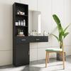 Yoluckea Barber Station Salon Stations for Hair Stylist, Wooden Hair Styling Beauty Salon Spa Equipment Makeup Vanity Dressing Table with Appliance Holders, Lockable Drawer, Large Storage Space(Black) view 1
