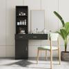 Yoluckea Barber Station Salon Stations for Hair Stylist, Wooden Hair Styling Beauty Salon Spa Equipment Makeup Vanity Dressing Table with Appliance Holders, Lockable Drawer, Large Storage Space(Black) view 2