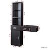 Yoluckea Barber Station Salon Stations for Hair Stylist, Wooden Hair Styling Beauty Salon Spa Equipment Makeup Vanity Dressing Table with Appliance Holders, Lockable Drawer, Large Storage Space(Black) view 3
