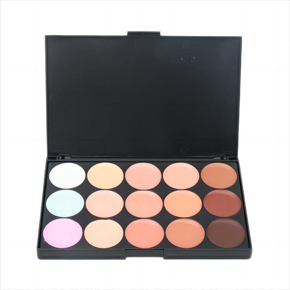 YARLADY 15 Colors Concealer Foundation Contouring Cream and Highlighter Makeup Set - Contouring Foundation/Concealer Palette - Vegan, Animal free and hypoallergenic (z15-01)