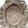 LYRICAL HAIR Toupee for Men Human Hairpiece Fine Mono Lace Hair System Durable PU Poly Skin Monofilament Wig Black Brown Replacement (8"x10", 430# - 4# Medium Brown+30% Gray) view 3