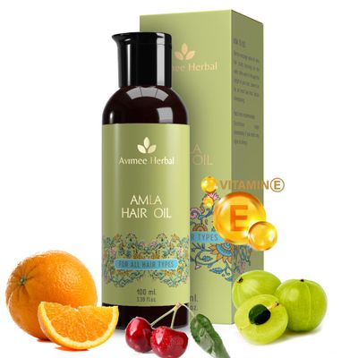 AVIMEE HERBAL Amla Hair Oil | For Long & Strong Hair | With Vitamin E and Amla Seed Oil | Mineral Oil Free | 100 ml