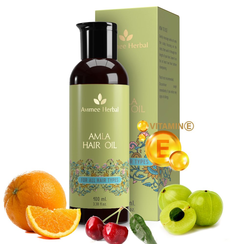 AVIMEE HERBAL Amla Hair Oil | For Long & Strong Hair | With Vitamin E and Amla Seed Oil | Mineral Oil Free | 100 ml