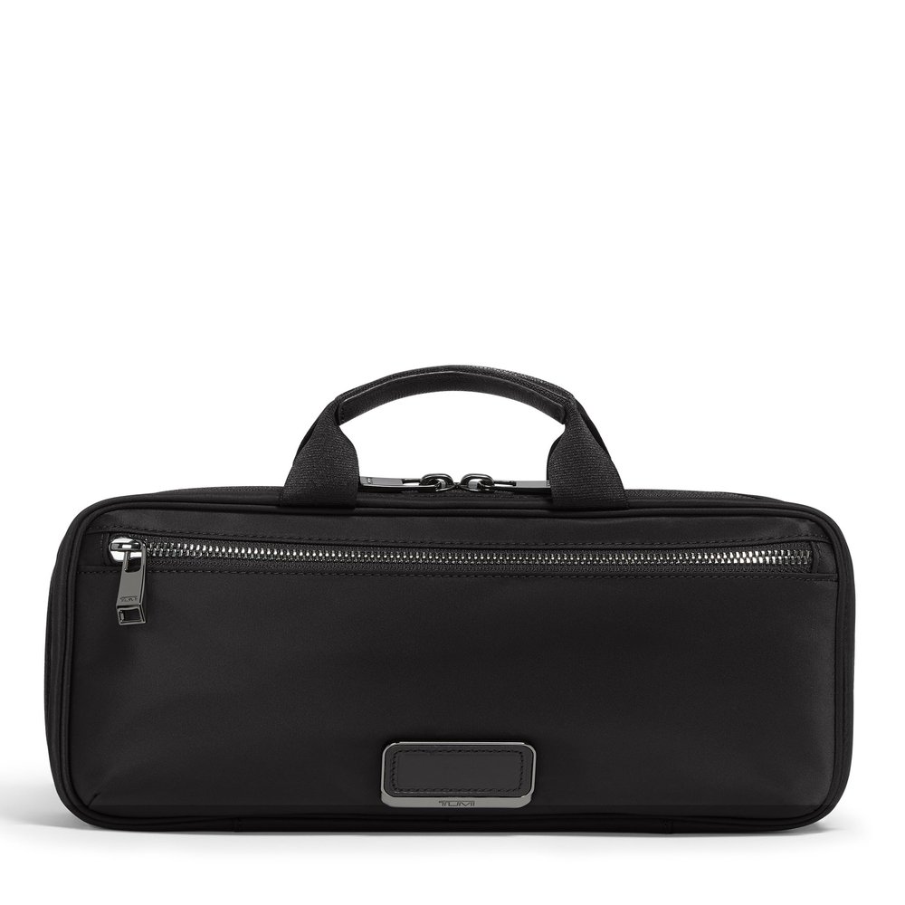 TUMI - Voyageur Madeline Cosmetic Bag - Women's Travel Makeup Toiletry Case, Lightweight with Zip Pockets and Metal Hanger - Medium, Black with Gunmetal Hardware