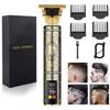 Hilandkom Men's T-Blade Hair Clippers, Waterproof & Low Noise, Professional Hair Trimmer, USB Quick Charge & LED Display, Ergonomic All Metal Design view 1