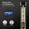 Hilandkom Men's T-Blade Hair Clippers, Waterproof & Low Noise, Professional Hair Trimmer, USB Quick Charge & LED Display, Ergonomic All Metal Design view 2