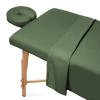 Velosso Luxurious 100% Egyptian Cotton, 3-Piece Massage Table Sheet Set - Facial Bed Cover - Includes Flat and Fitted Sheets with Face Cradle Cover - Moss view 2