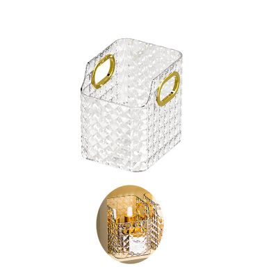 Gidary Cosmetics Makeup Organizer,Clear Diamond Crystal Makeup Organizer,skincare organizers,for Vanity Decor,Bathroom Countertops,Desk Storage Container,Cosmetic Display cases (White)