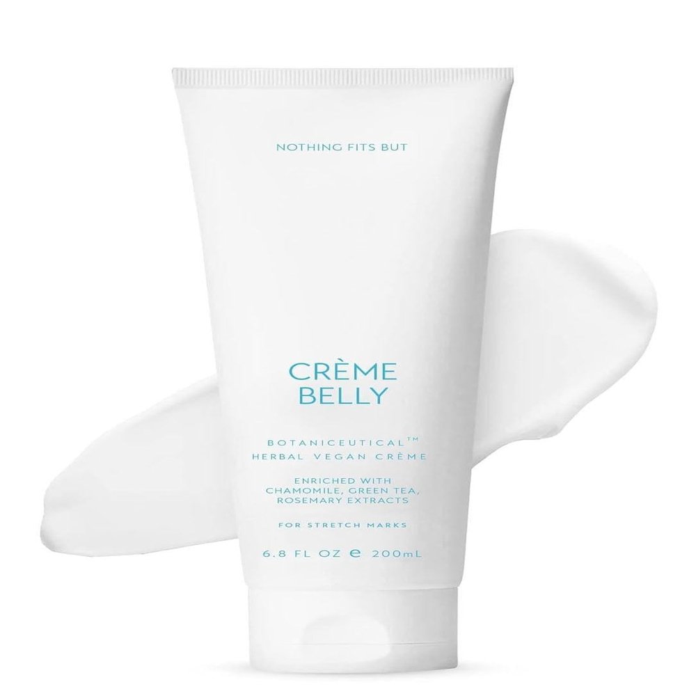 NOTHING FITS BUT Crme Belly Botaniceutical Maternity Herbal Vegan Cream for Stretch Marks Cream for Pregnancy with Rosemary, Green Tea and Chamomile Extracts (6.8 fl oz / 200ml)