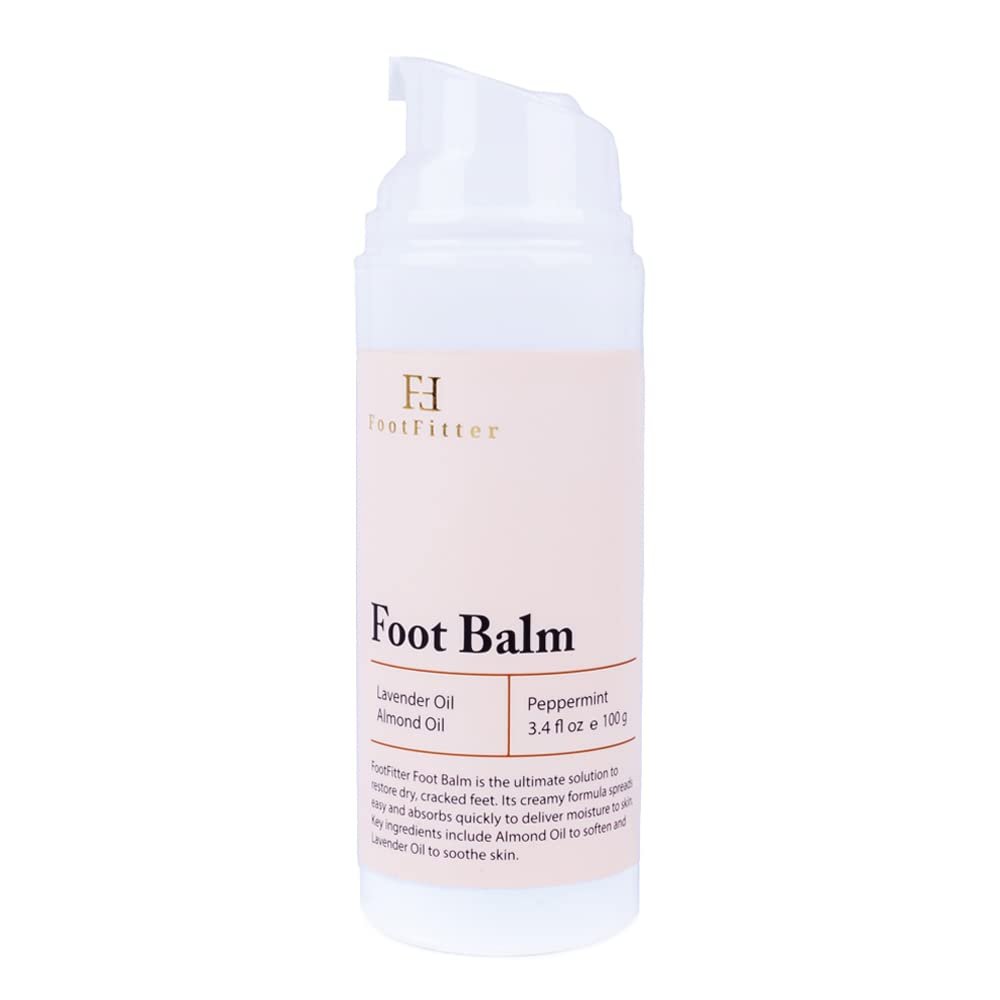 FootFitter Foot Repair Balm with Natural Essential Oils for Dry Skin, Cracked Heels and Toes, Exfoliates, Moisturizes, Heals & Restores Softness (Made in USA) 3.4 fl. oz.