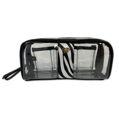PurseN Clear Bombshell Makeup Case (Zebra)