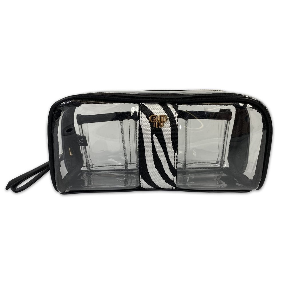 PurseN Clear Bombshell Makeup Case (Zebra)