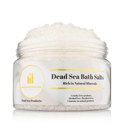 Dead Sea Bath Salt and Feet Soaking by Bold Beautiful Cosmetics Natural Skin Rejuvenation, Cleansing, Muscle Relaxation and Exfoliating Bath Salt Mineral-Rich Formula - 8.8 Oz