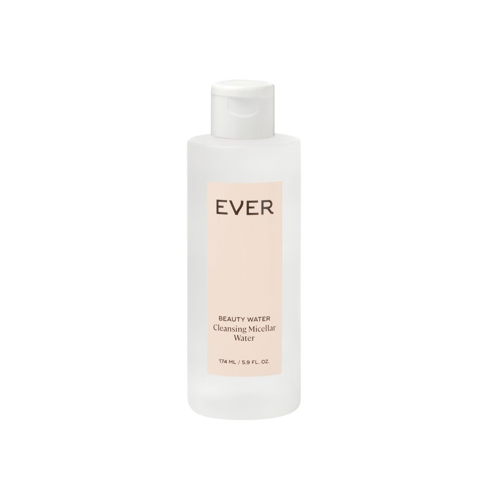 EVER Beauty Water Micellar Cleaning Water & Eye Makeup Remover Rose Water, Lactic Acid & Pro/Prebiotics Cleanser for Sensitive Skin, Removes Waterproof Makeup, Tones & Hydrates - 5.9 fl oz