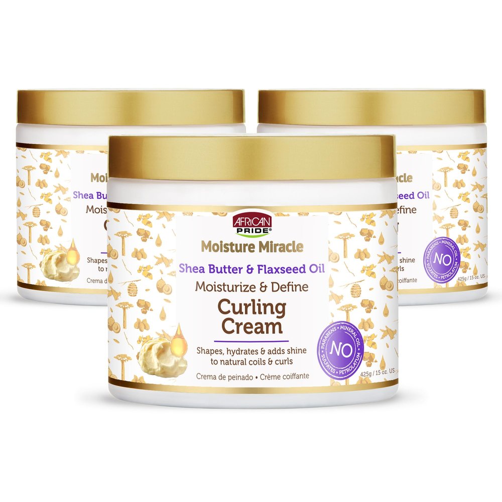 African Pride Moisture Miracle Curling Cream, 15 Oz (3 Pack)