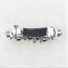 Faship Pink Premium Rhinestone Crystal Floral Small Hair Barrette Clip view 4
