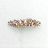 Faship Champagne Premium Rhinestone Crystal Floral Small Hair Barrette Clip view 2