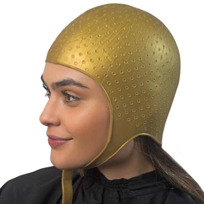 Dompel Silicone Highlight Hair Cap | Reusable Professional Silicone Cap | Special for Hair Dyeing (1, Athenas Gold)