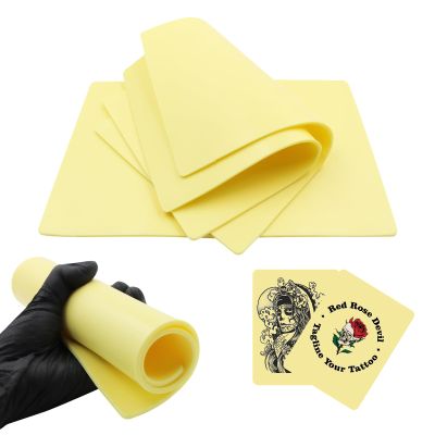3MM Ruicoo Tattoo Practice Fake Skin - 5Pcs Blank Silicone Tattoo Practice Skin, 3mm Thick, Double-Sided, 8"x 12", for Beginners and Experienced Artists