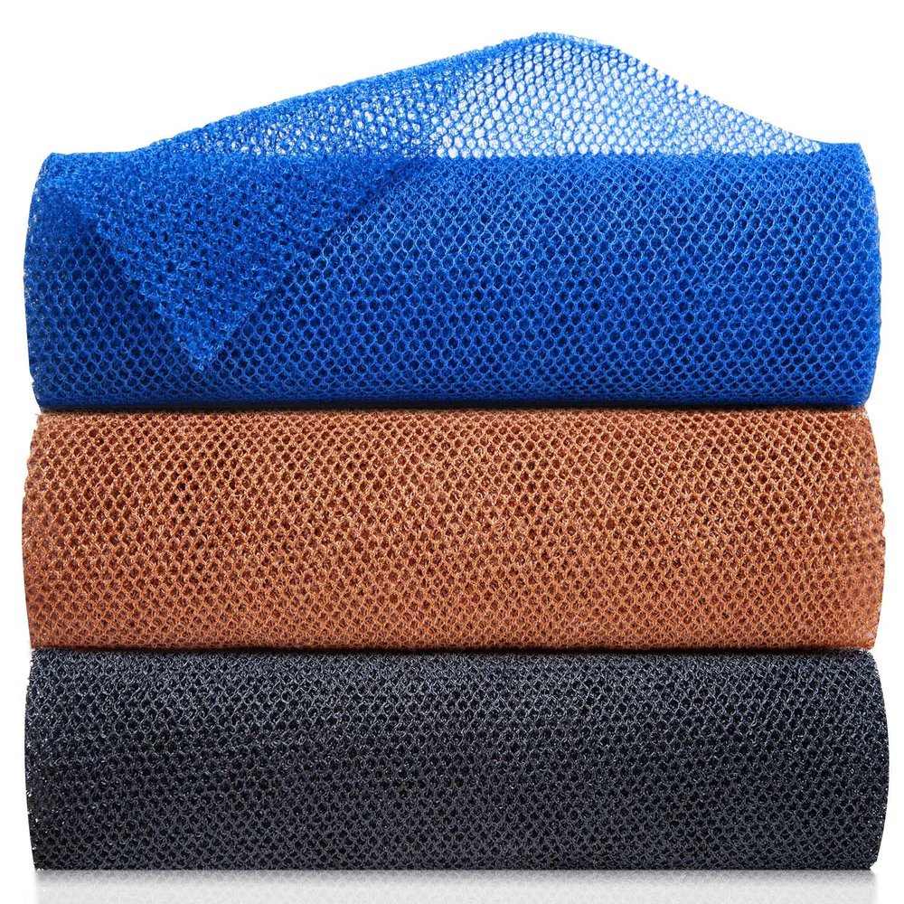 TUZIER African Net Sponge 3 Pieces African Exfoliating Net African Bath Sponge Scrubbing Rag Net African Wash Shower Long Net Body Scrubber