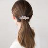 EVER FAITH Wedding Austrian Crystal 4 Daisy Flower Hair Clip, Marquise Round Rhinestone Barrette for Woman Iridescent AB Gold-Tone view 2