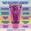 CRAYOLA X Sunshine & Glitter - Biodegradable Glitter Sunscreen Lotion, SPF 50, Jazzberry Jam Scented, TSA Approved Vacation Sunscreen with Eco-Friendly Glitter, 3.4 Oz view 3
