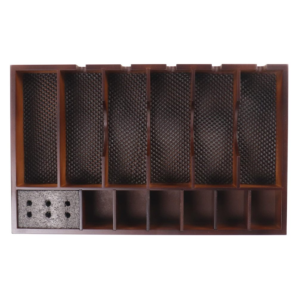 12 Slots Wooden Barber Clipper Tray, Barber Clipper Holder Organizer, Anti-slip Hairdresser Barber Table Collector Wooden Barber Clipper Holder Organizer Cosmetic Container Case Box
