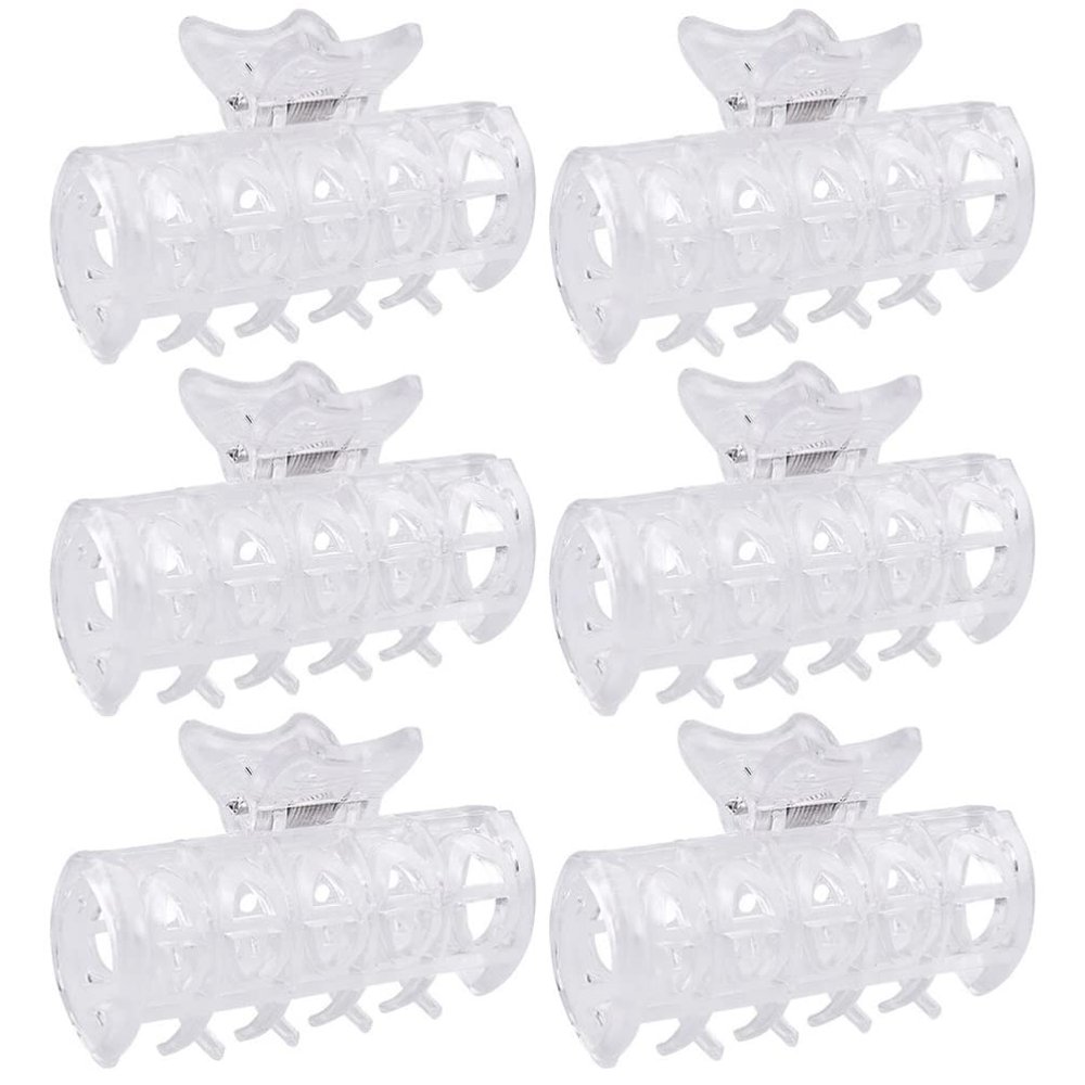 6pcs Perm Clip Roller Jaw Clips Hot Curler Securing Clip Curler Jaw Clip Hot Roller Clip Hot Roller Securing Clamp Hot Roller Claw Clip Hot Curler Clamp Replacement Hot Curler Clip
