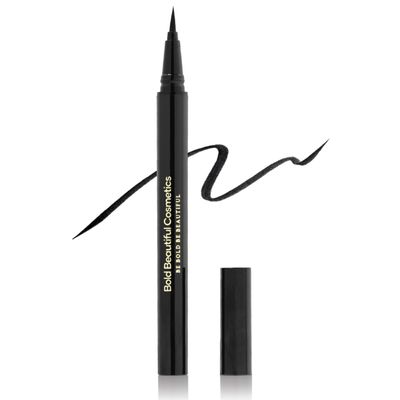 Bold Beautiful Cosmetics Liquid Eyeliner Pen Brush Tip Waterproof and Smudge Proof, Black 1 Count