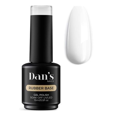 Dan's Nails Milky White Rubber Base Gel Coat | Soak off UV/LED Lamp for Professional Russian Manicure