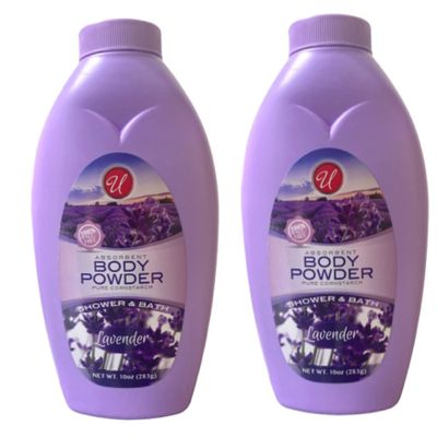 Absorbent Body Powder Pure Cornstarch Lavender Shower & Bath 10 oz. (2 Pack)