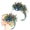 KALLORY Retro Vintage Hair Clips Green Peacock Hairpin for Women Elegant Hair Accessories for Party Wedding and Everyday Use view 1