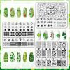 Whaline 6 Pieces St. Patrick's Day Nail Stamping Plates Kit Lucky Shamrock Rainbow Image Stamp Templates Irish Nail Art Plates for St. Patrick's Day DIY Print Manicure Salon Design Gift view 3