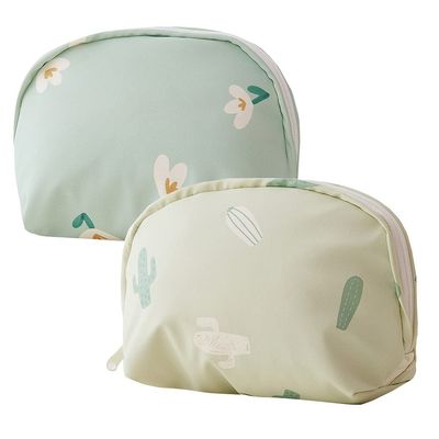 KKTAPOS Travel Makeup Bag - 2 pcs Small Size Cosmetic Bag for Girl Women Travel Water Resistant Makeup Bags Accessories Organizer Storage, Cosmetic Pouch (Green)