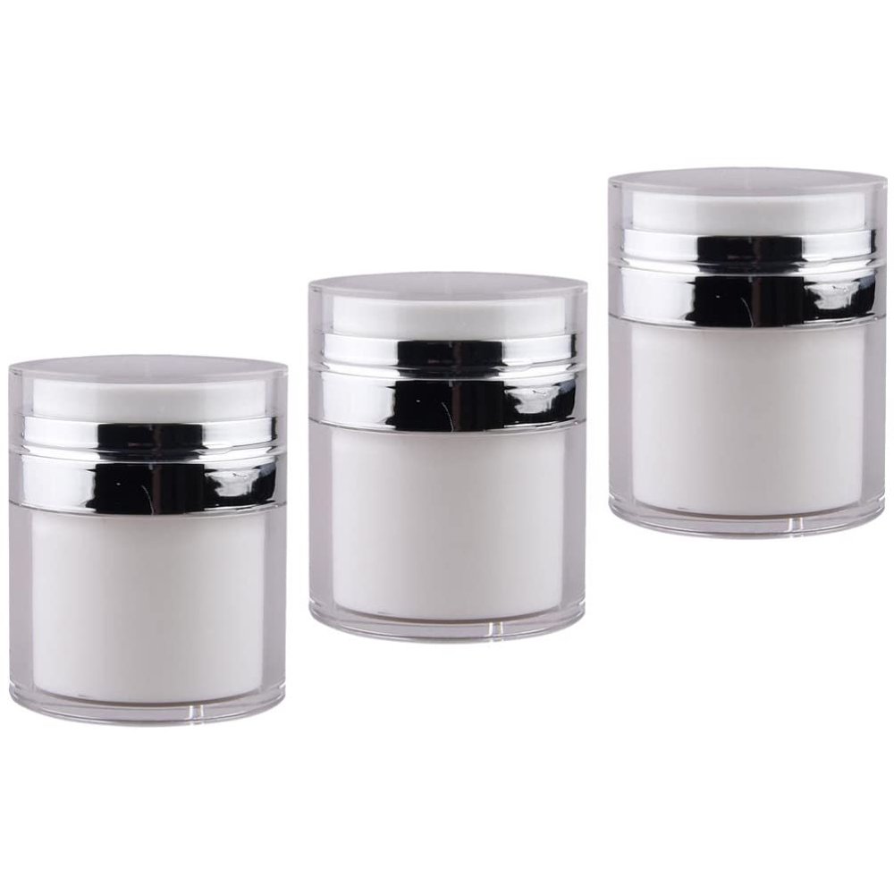 KALLORY 3pcs Airless Lotion Pump Bottles Travel-friendly Cream Containers for Cosmetics and Skin Care Vacuum Cream Holders for Easy Dispensing
