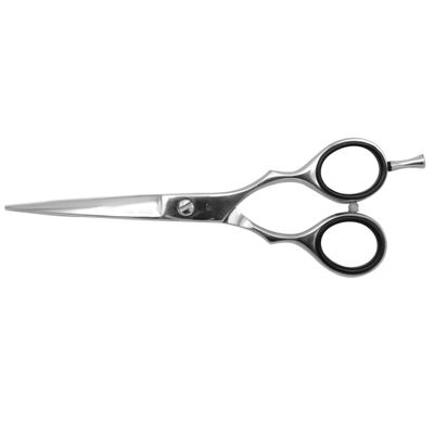 J2 Japanese Steel Barber Hair Cutting Scissors Shears Tempered Stainless Razor Sharp Mustache Haircut Hairdresser (5.5 inch, Silver Shine)