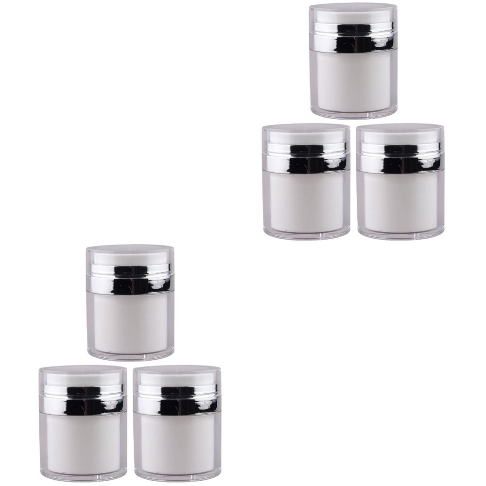 Mobestech 6pcs Airless Pump Jars for Lotion and Cream Travel-friendly Leakproof Containers for Skincare Moisturizers and Cosmetics