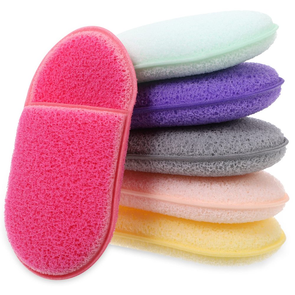 Mobestech Face Wash 6pcs Reusable Cleansing Pads for Makeup Removal and Facial Cleansing Random Color