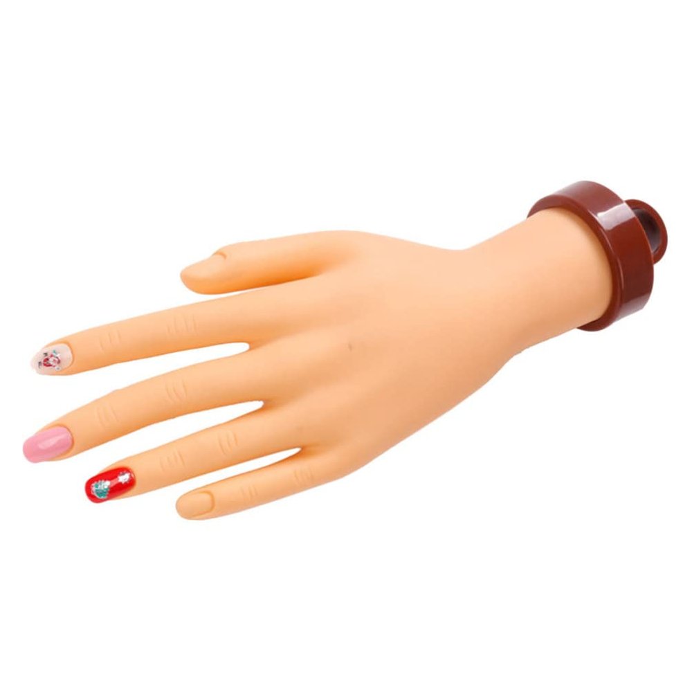 Mobestech Nail Art Display Hand Model Fake Hand for Beginners Practice Manicure Tool