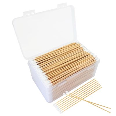 Garrelett Round Tip Cotton Swabs, 6-Inch Bamboo Sticks, Lint-Free, for Delicate Cleaning, Arts & Crafts, Pet Care, Audio Equipment Maintenance with Portable Storage Case (Round Tips (600ct))