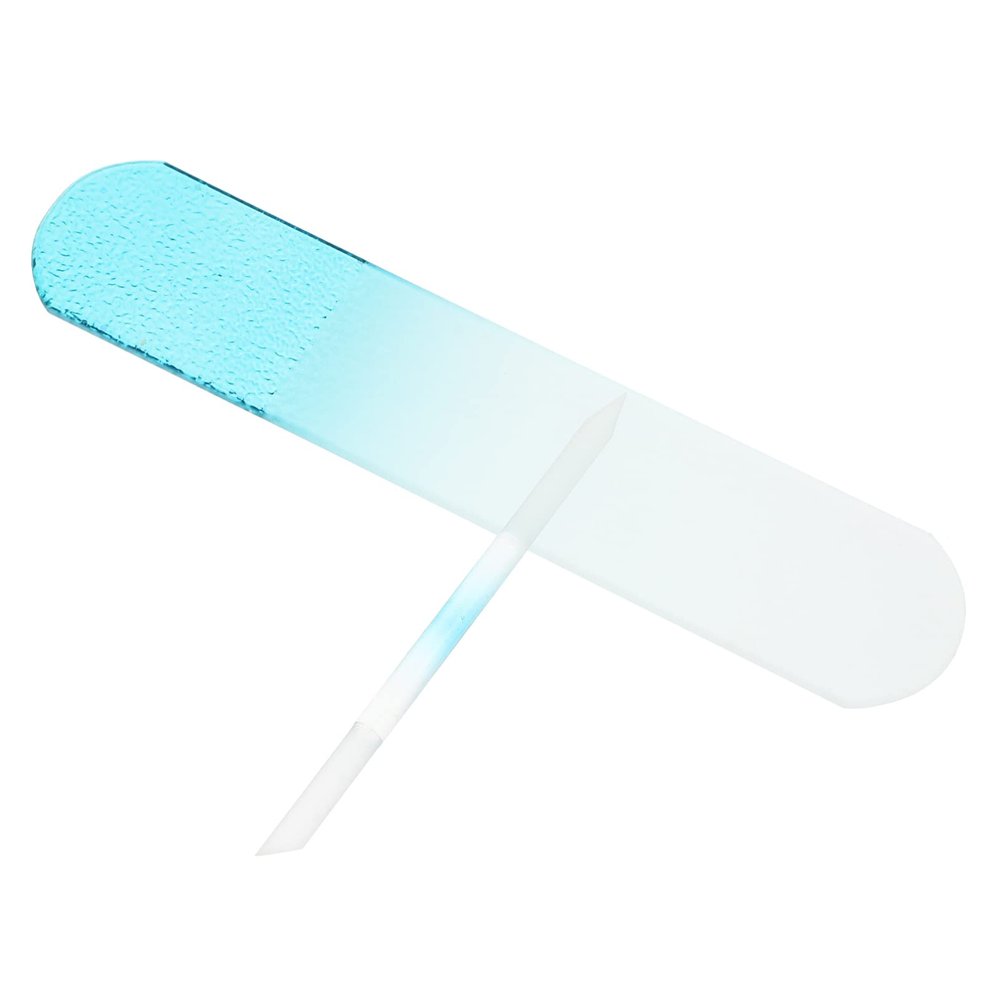 Beavorty 2pcs Glass Nail Files for Women Men Polishing Tool for Natural and Nails Easy to Use Handle for Home Care