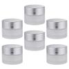 LALAFINA 6pcs Frosted Glass Cream Jars for Cosmetics Sample Containers Tight Seal for Skincare Jewelry Storage and Travel Essentials view 1