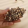 Missgrace Boho Flower Floral Hair Barrette Blue Pink Purple Champagne Bridal Wedding Prom Party Shiny Hair Comb Crystal Rhinestones Women Hair Barrette Clip Hair Accessories for Women (Champagne) view 2