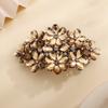 Missgrace Boho Flower Floral Hair Barrette Blue Pink Purple Champagne Bridal Wedding Prom Party Shiny Hair Comb Crystal Rhinestones Women Hair Barrette Clip Hair Accessories for Women (Champagne) view 3