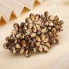 Missgrace Boho Flower Floral Hair Barrette Blue Pink Purple Champagne Bridal Wedding Prom Party Shiny Hair Comb Crystal Rhinestones Women Hair Barrette Clip Hair Accessories for Women (Champagne) view 4